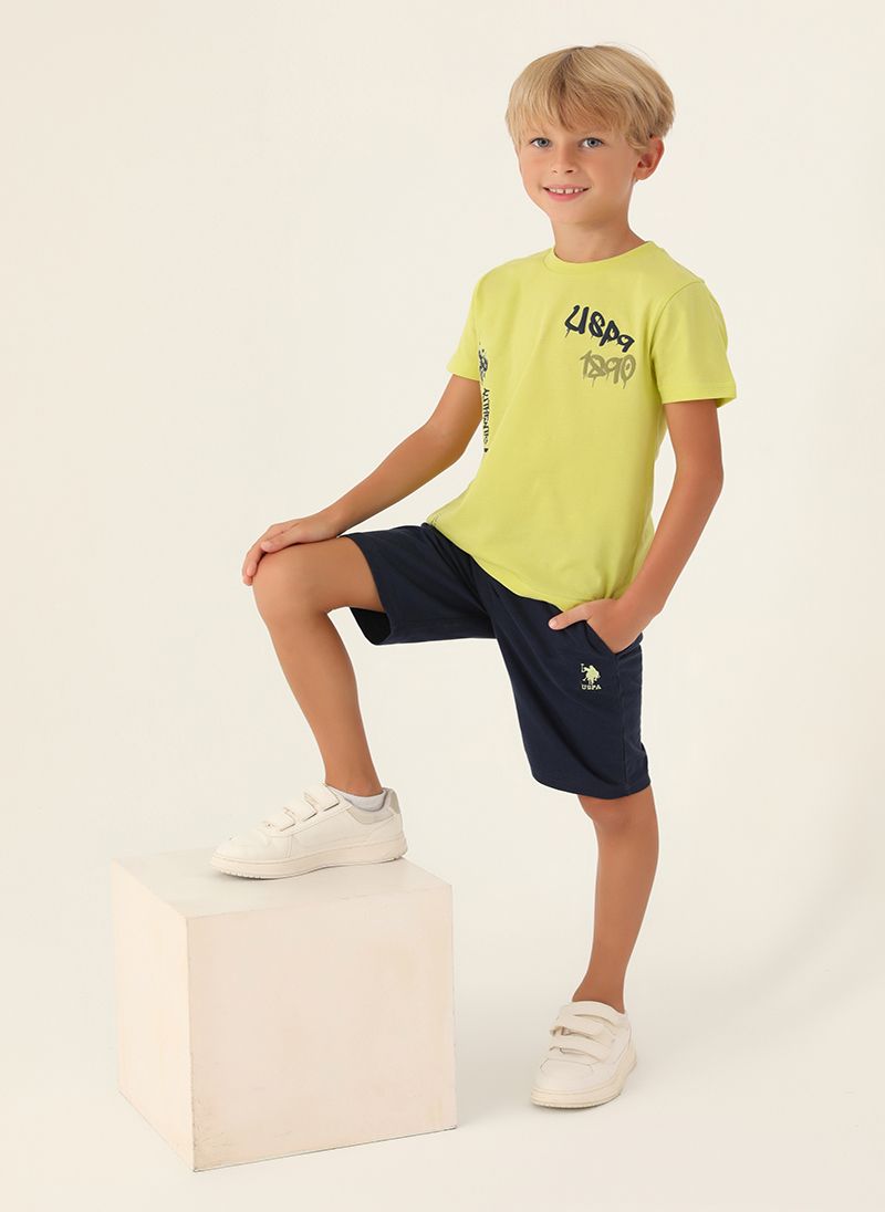 U.S. Polo Assn. Boys Green Bermuda Set