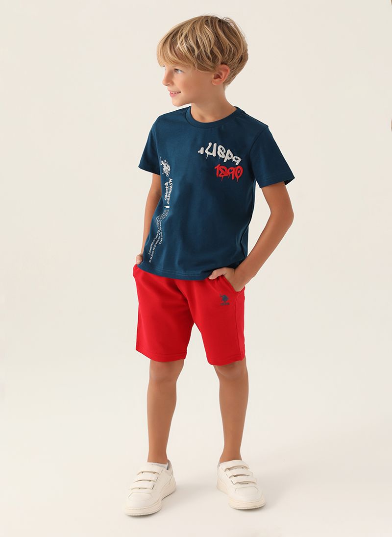 U.S. Polo Assn. Boys Blue Bermuda Set