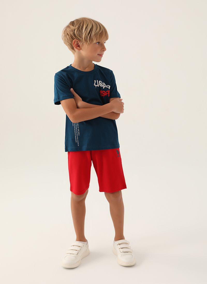 U.S. Polo Assn. Boys Blue Bermuda Set