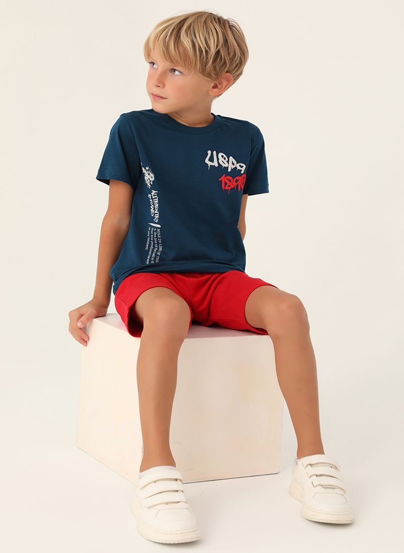 U.S. Polo Assn. Boys Blue Bermuda Set