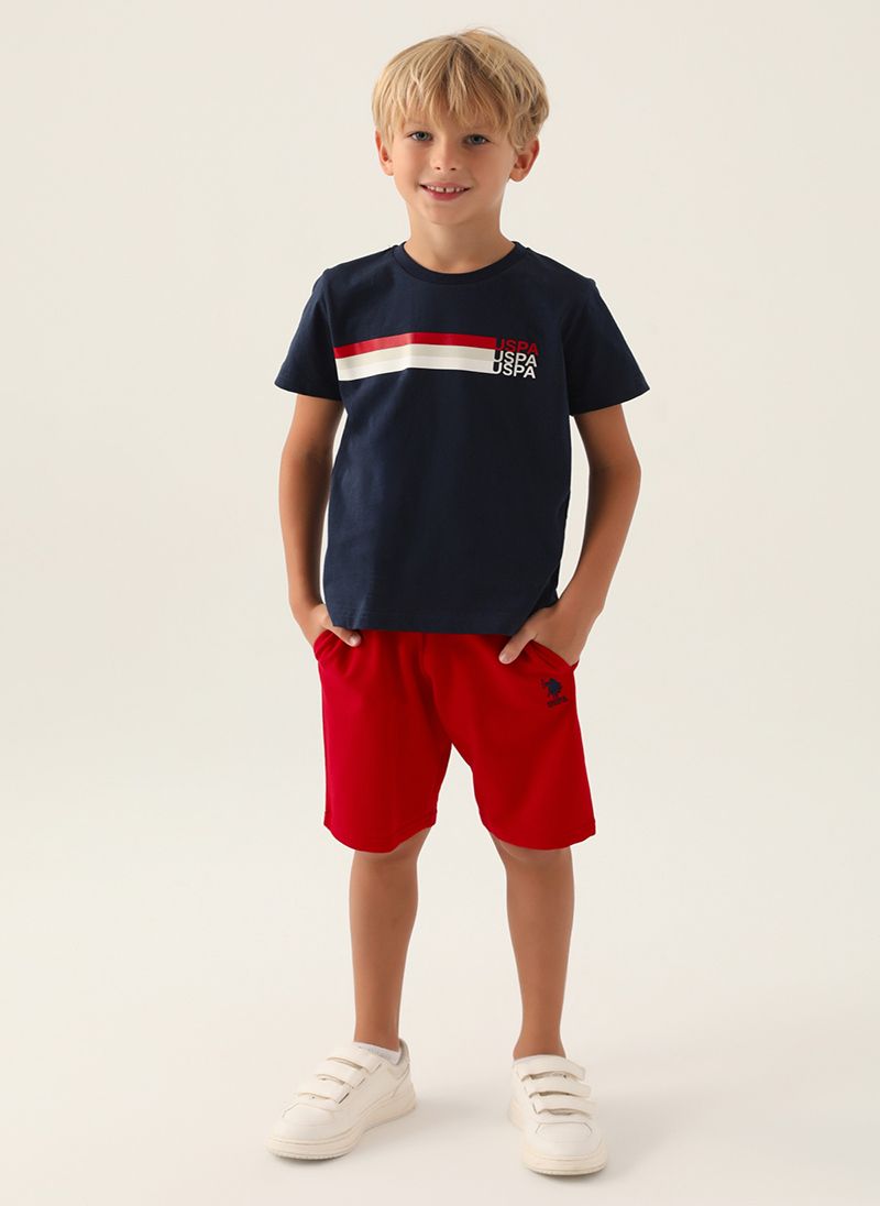 U.S. Polo Assn. Boys Navy Bermuda Set