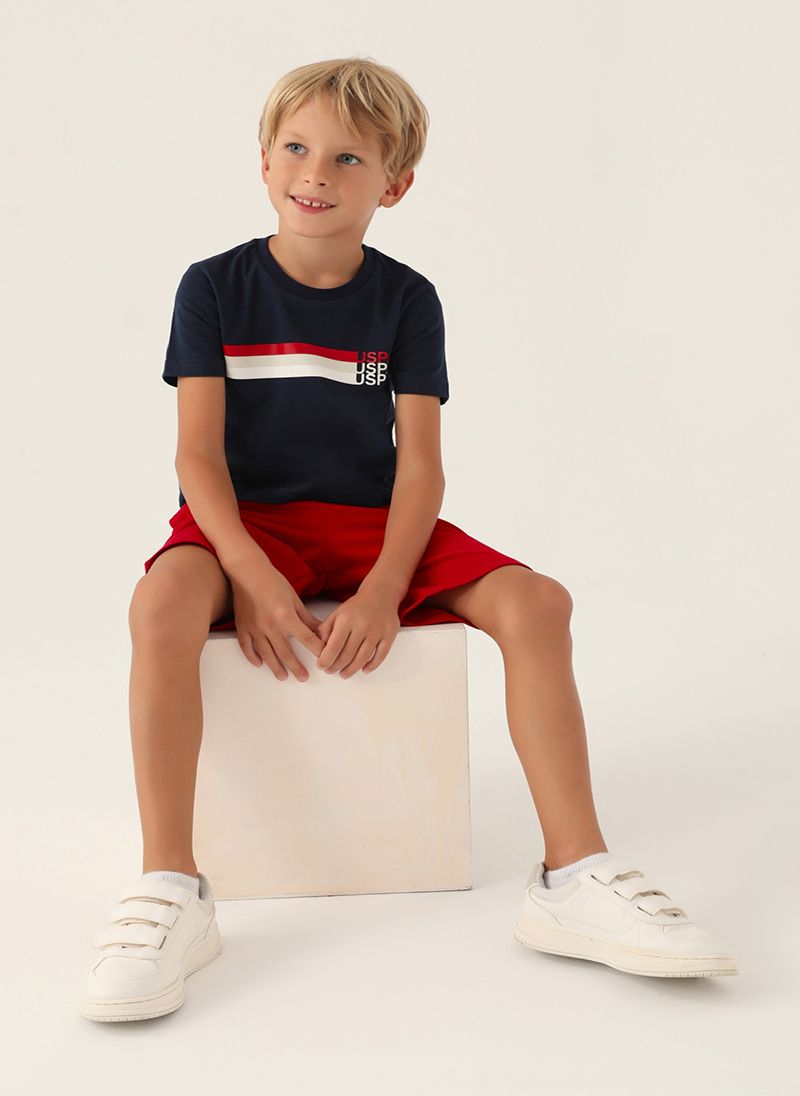 U.S. Polo Assn. Boys Navy Bermuda Set