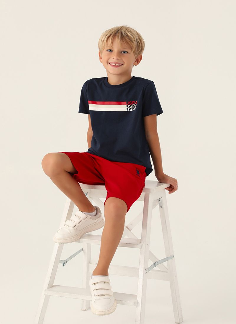 U.S. Polo Assn. Boys Navy Bermuda Set