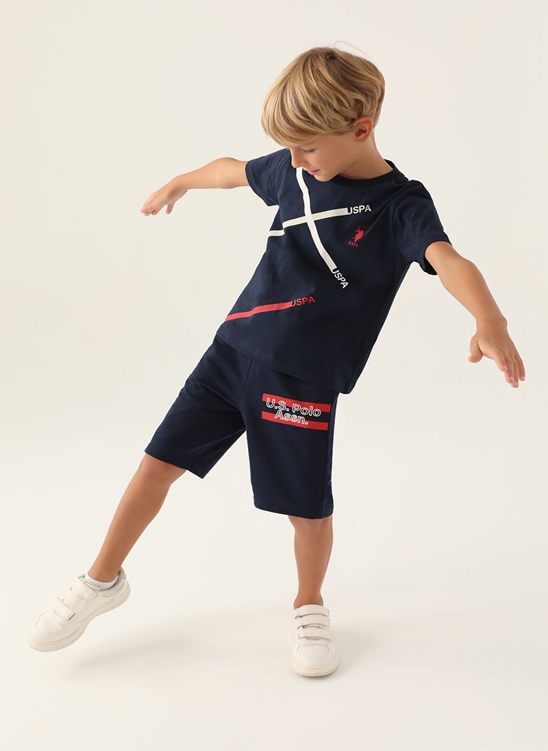 U.S. Polo Assn. Boys Navy Bermuda Set