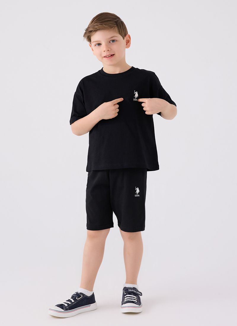 U.S. Polo Assn. Boys Black Bermuda Set