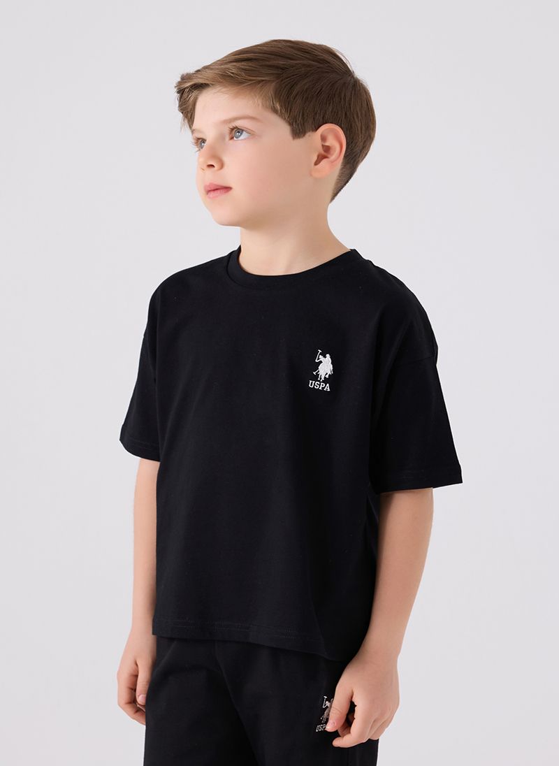 U.S. Polo Assn. Boys Black Bermuda Set