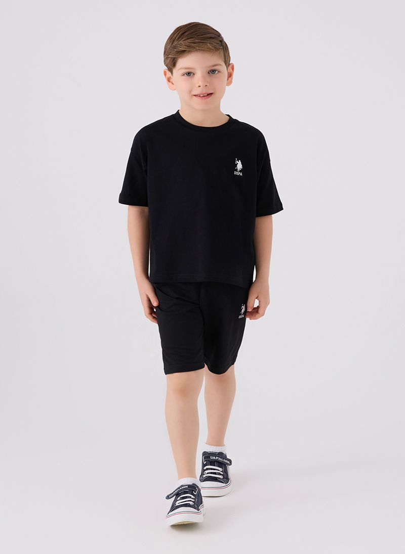 U.S. Polo Assn. Boys Black Bermuda Set