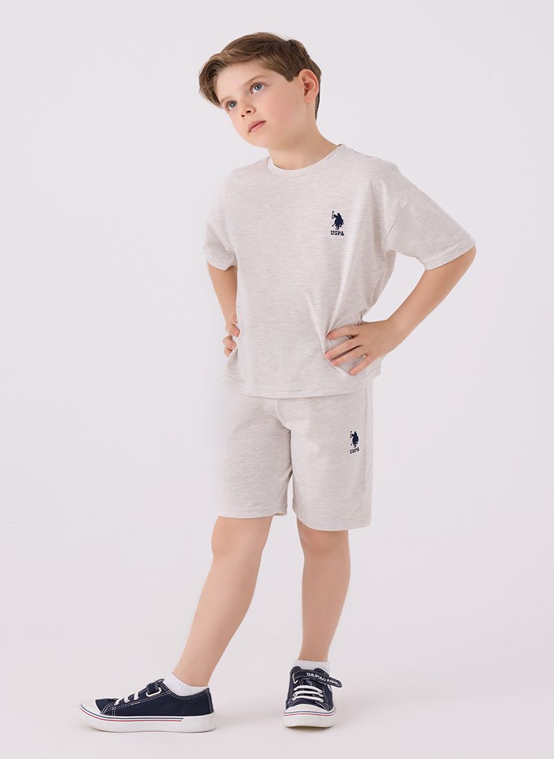 U.S. Polo Assn. Boys Beige Bermuda Set