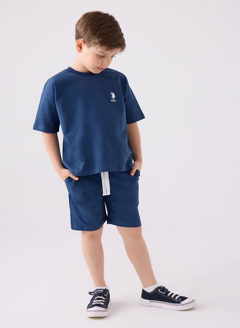 U.S. Polo Assn. Boys Navy Bermuda Set