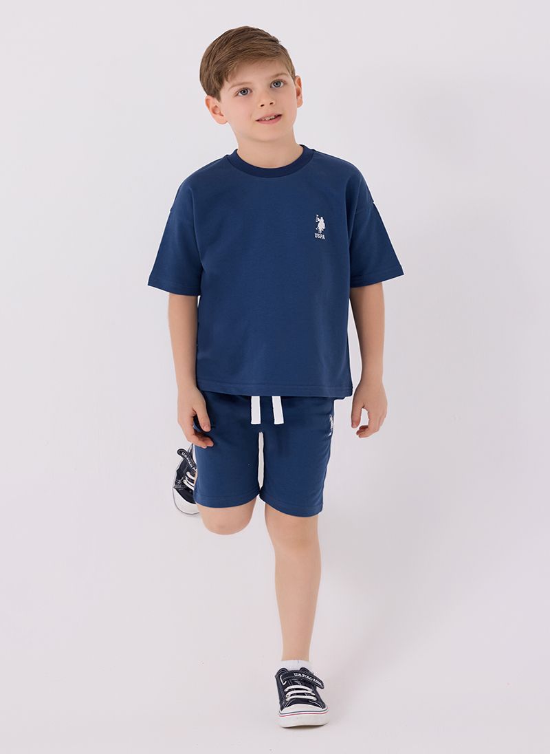 U.S. Polo Assn. Boys Navy Bermuda Set