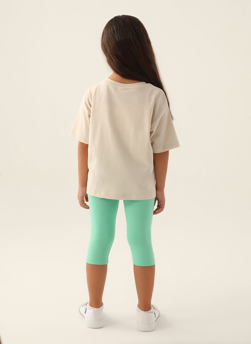 U.S. Polo Assn. Girls Beige Bermuda Set