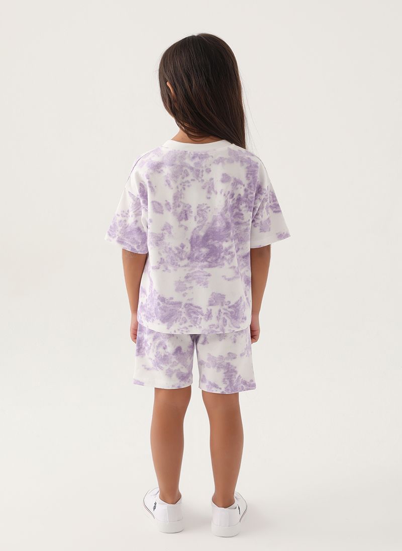 U.S. Polo Assn. Girls Beige-Lavender Bermuda Set