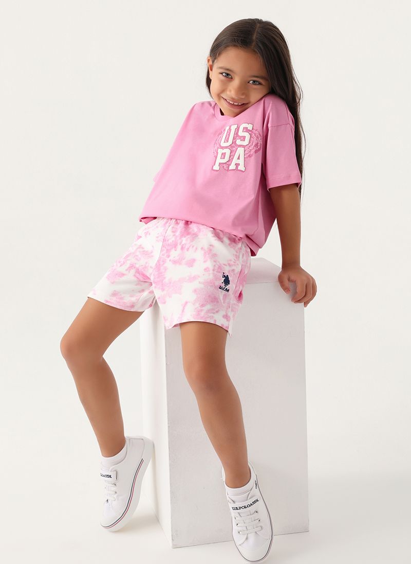 U.S. Polo Assn. Girls Pink Short Set