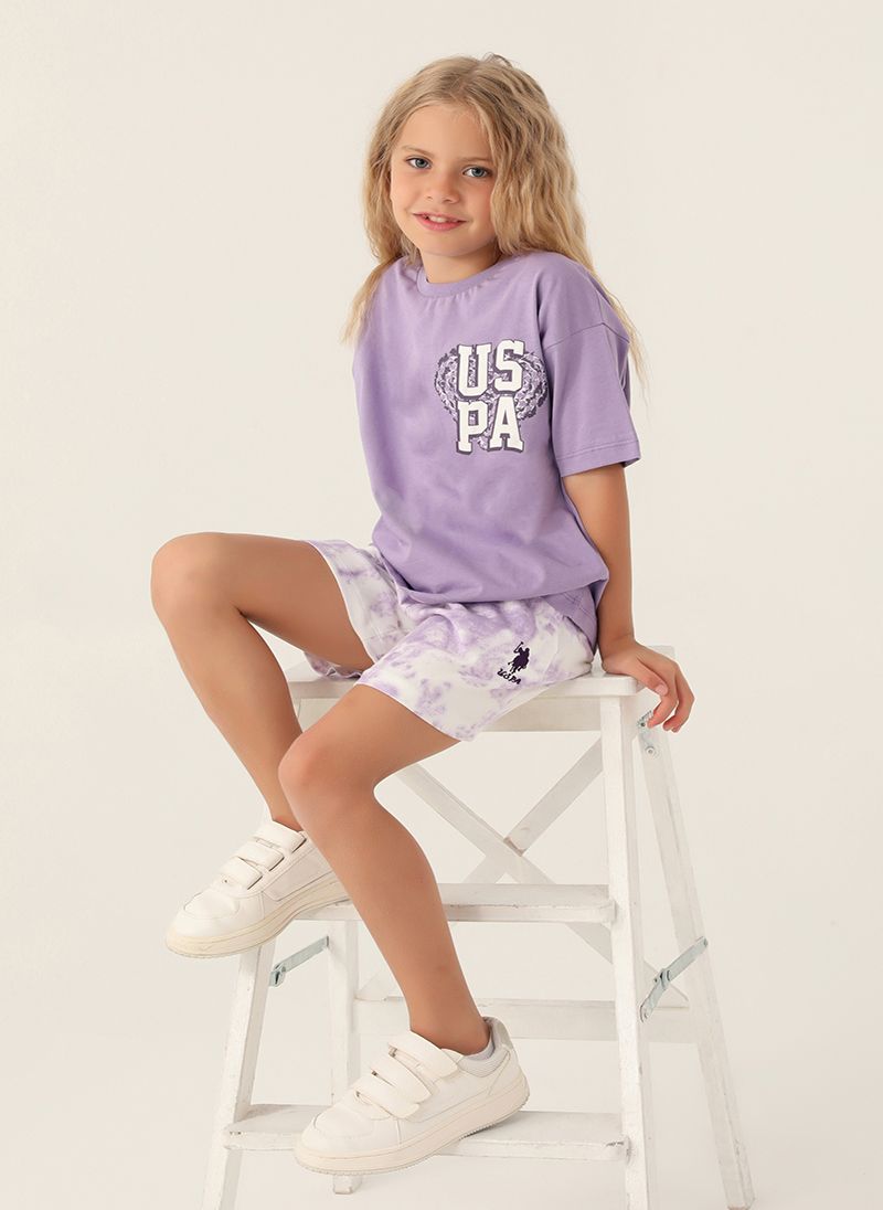 U.S. Polo Assn. Girls Purple Short Set