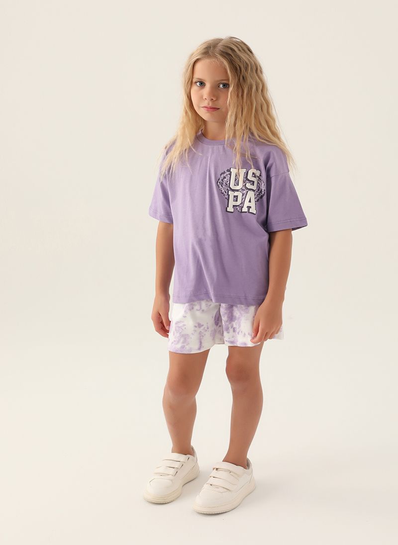 U.S. Polo Assn. Girls Purple Short Set