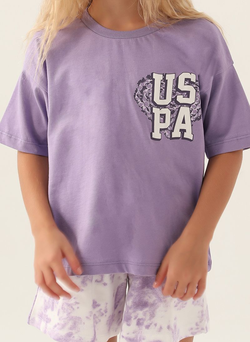 U.S. Polo Assn. Girls Purple Short Set