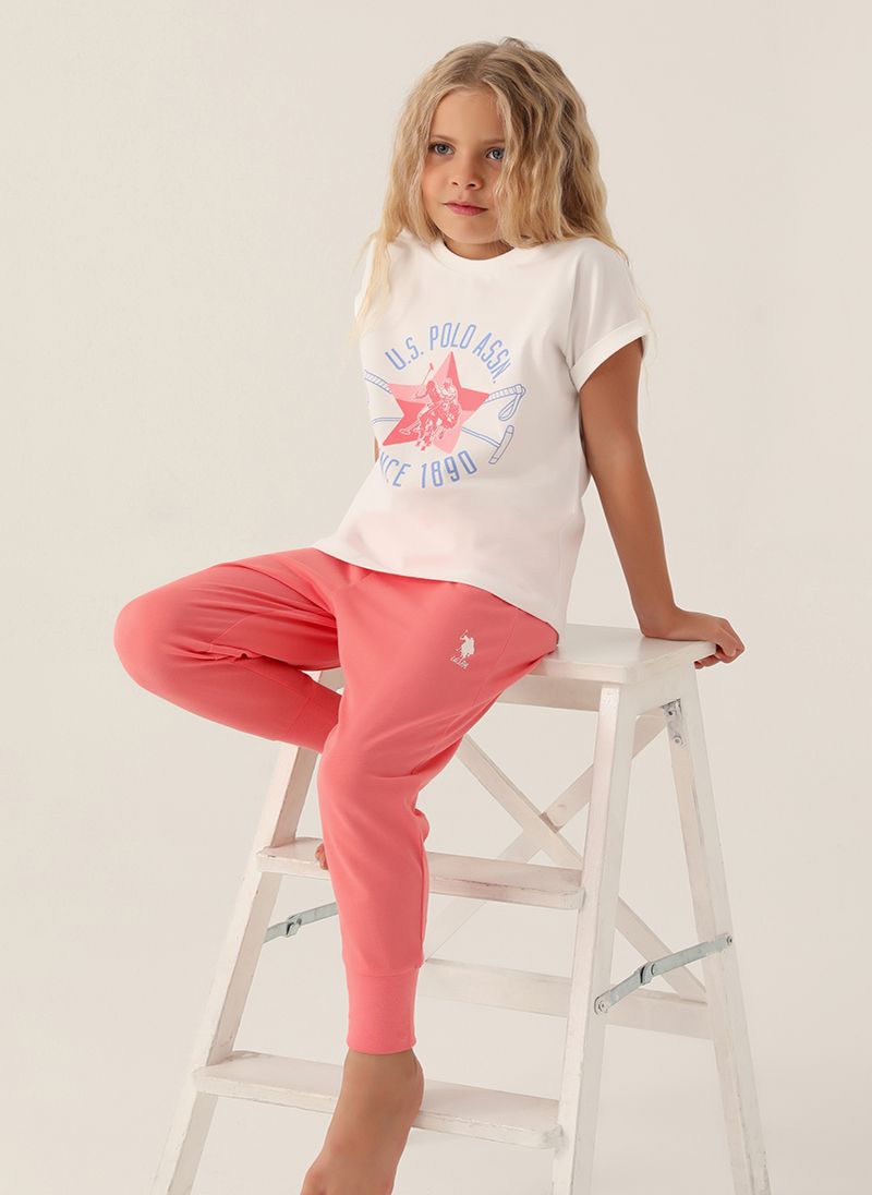 U.S. Polo Assn. Girls Beige Pyjama Set