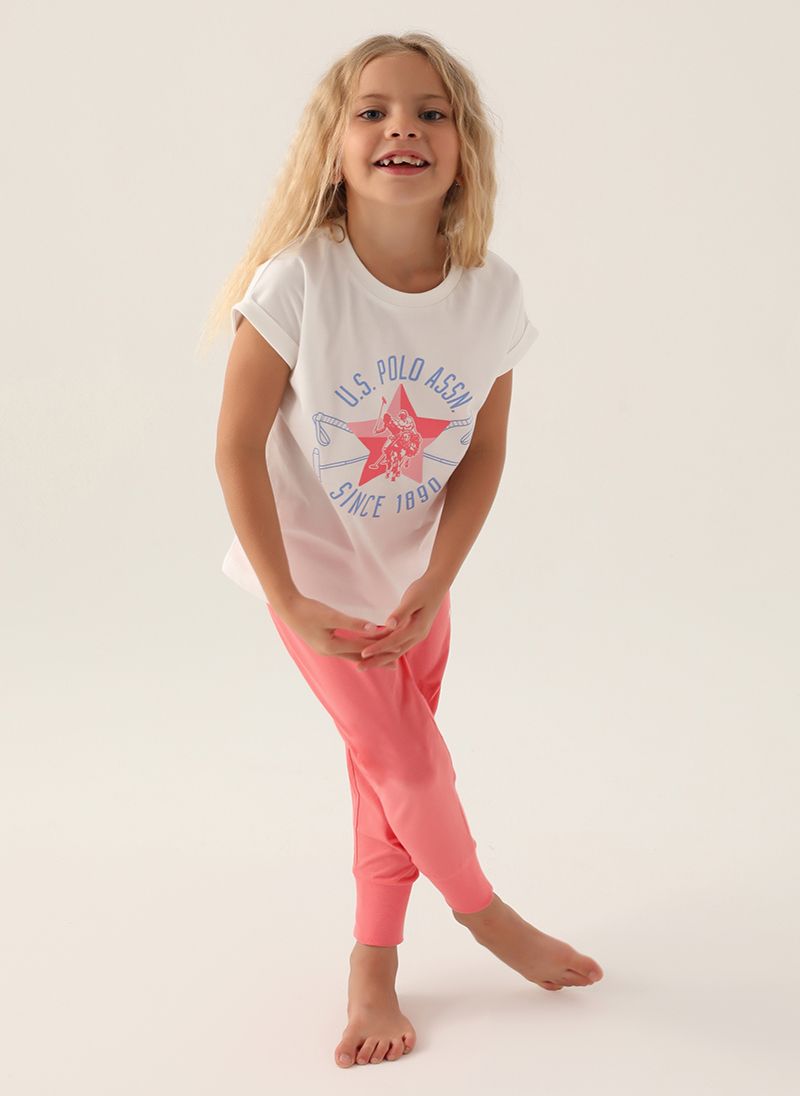 U.S. Polo Assn. Girls Beige Pyjama Set