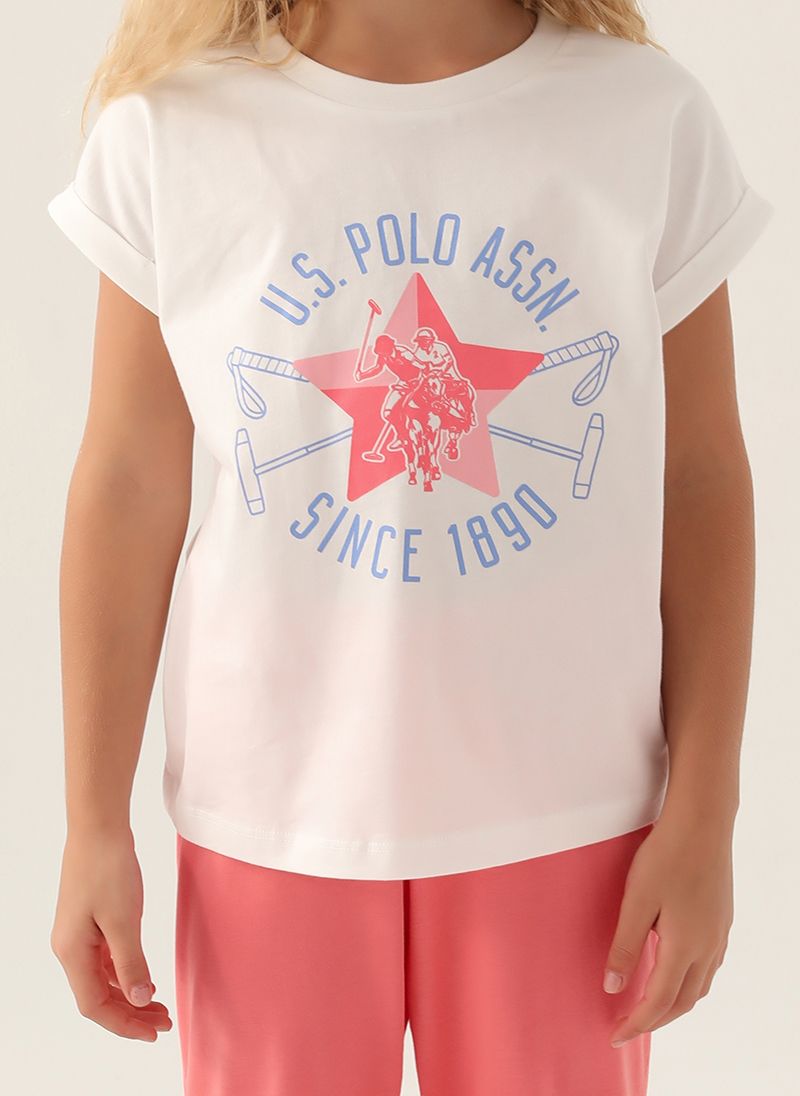 U.S. Polo Assn. Girls Beige Pyjama Set