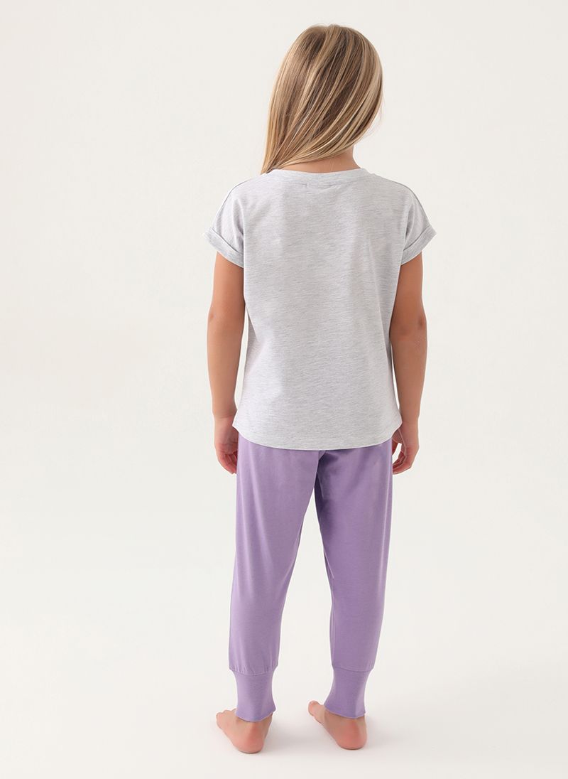 U.S. Polo Assn. Girls Grey Short Sleeve Pyjama Set