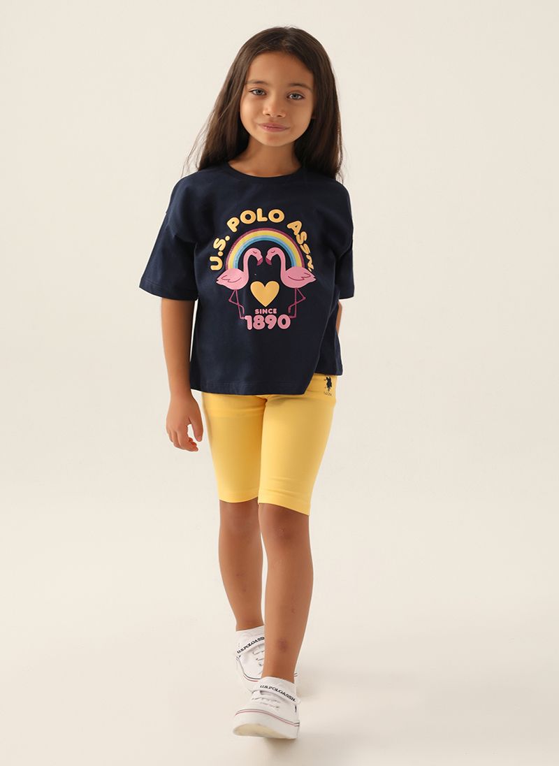 U.S. Polo Assn. Girls Navy Bermuda Set