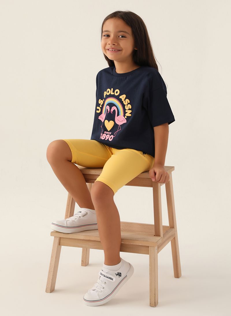 U.S. Polo Assn. Girls Navy Bermuda Set