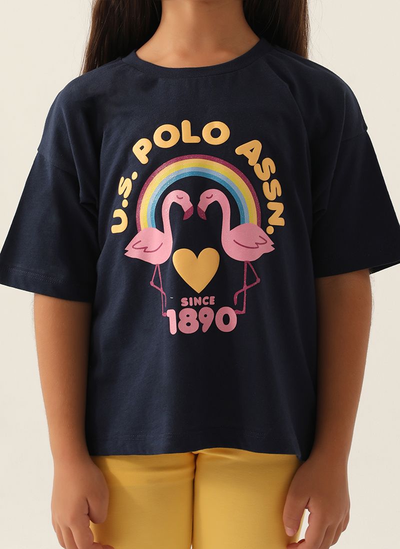 U.S. Polo Assn. Girls Navy Bermuda Set