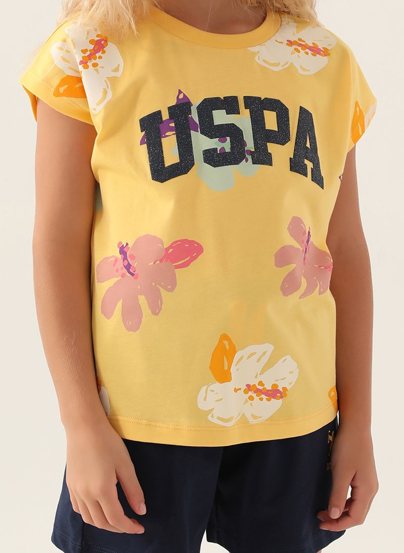 U.S. Polo Assn. Girls Yellow Short Set