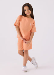 U.S. Polo Assn. Girls Orange Bermuda Set