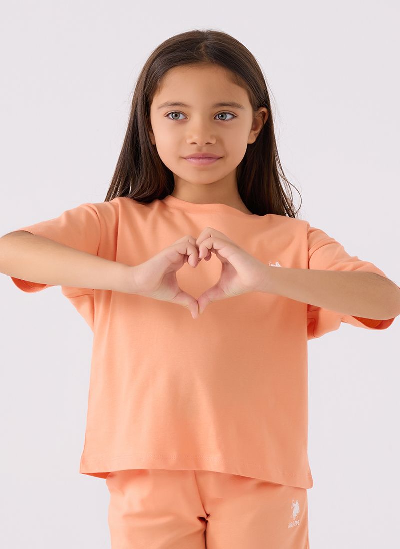 U.S. Polo Assn. Girls Orange Bermuda Set