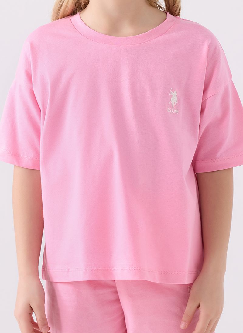 U.S. Polo Assn. Girls Pink Bermuda Set