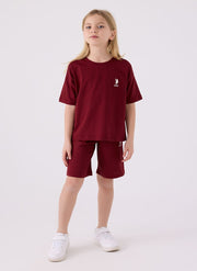 U.S. Polo Assn. Girls Burgundy Bermuda Set