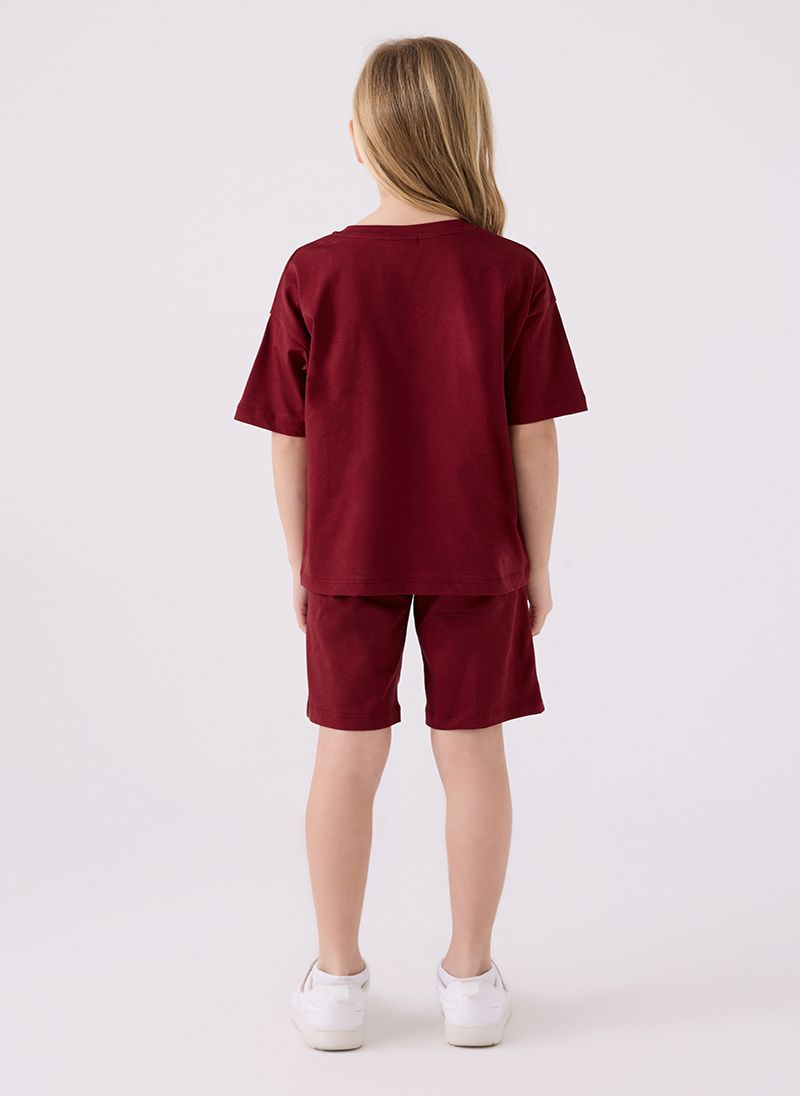 U.S. Polo Assn. Girls Burgundy Bermuda Set