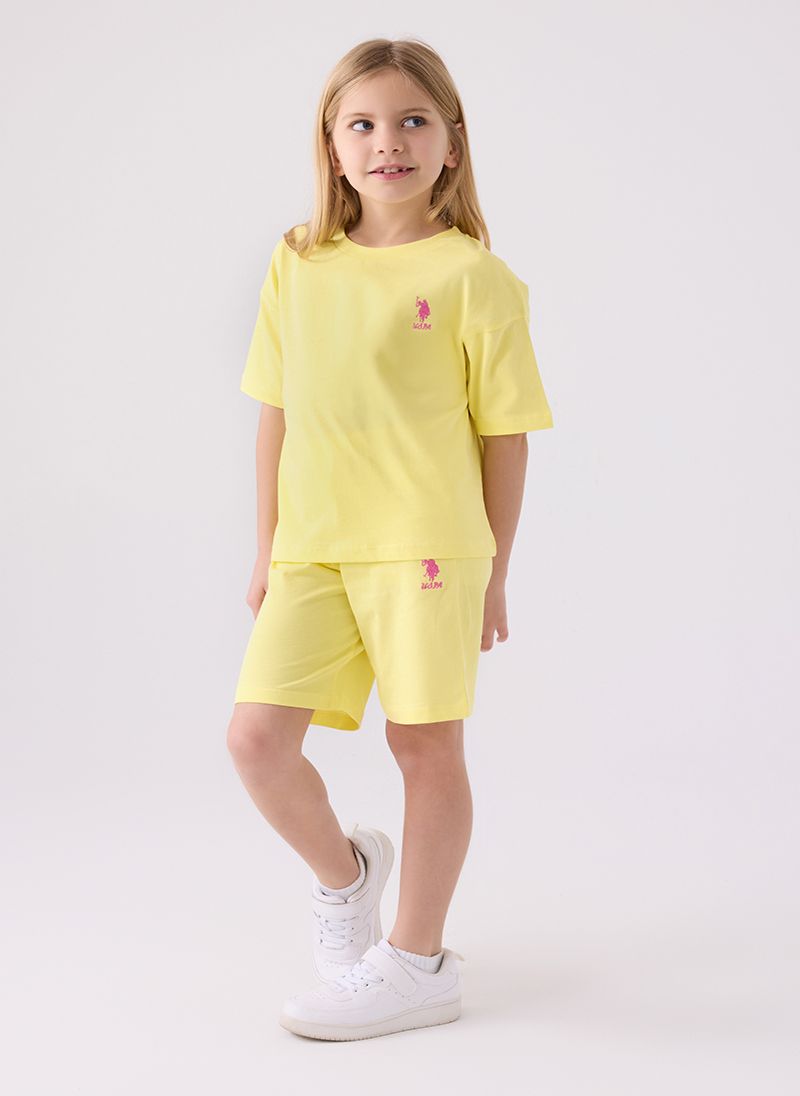 U.S. Polo Assn. Girls Yellow Bermuda Set