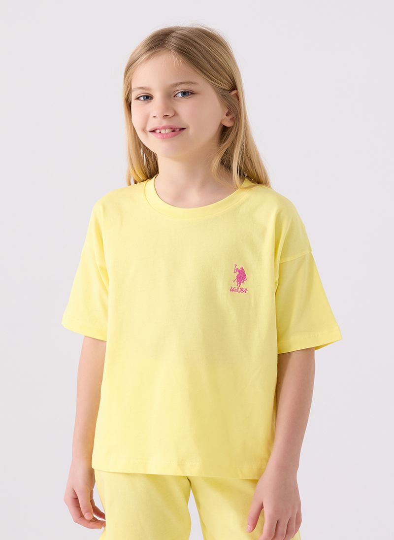 U.S. Polo Assn. Girls Yellow Bermuda Set