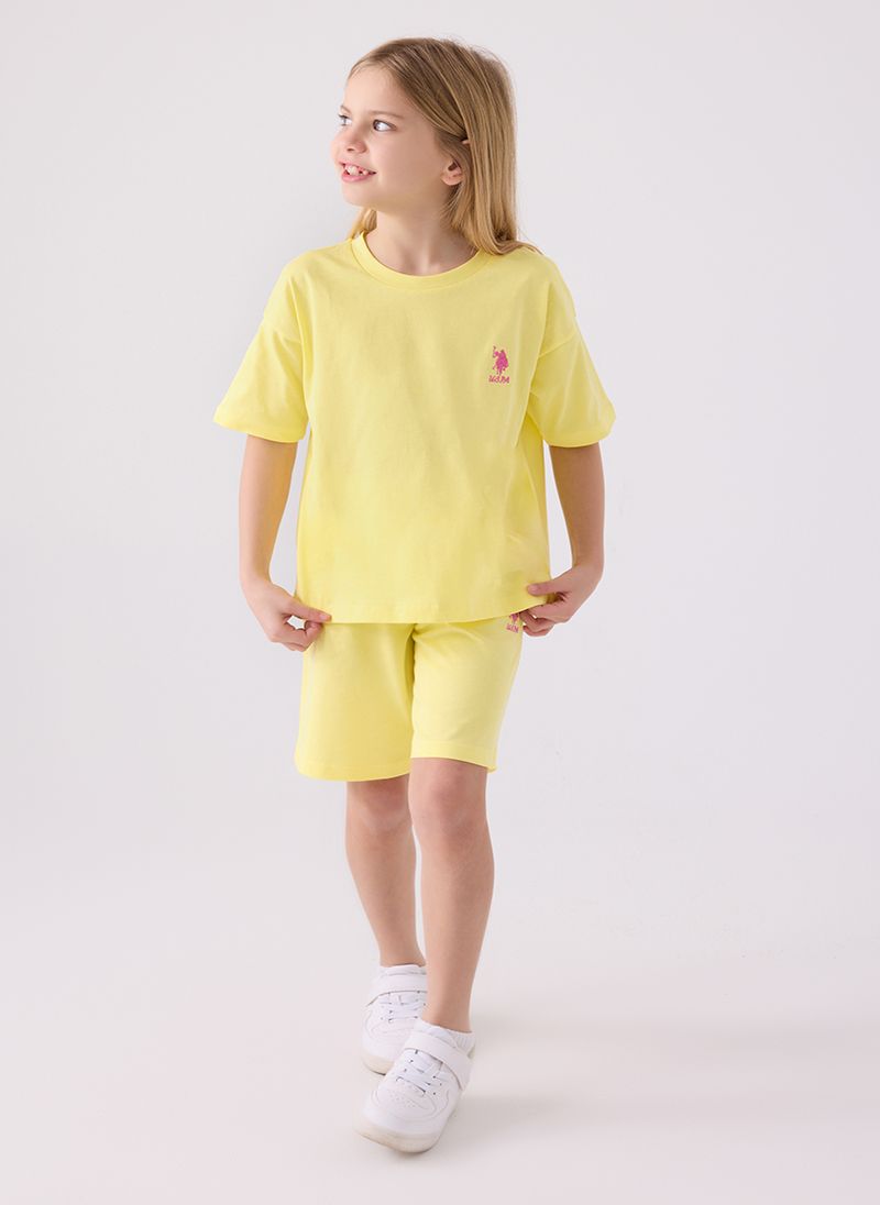 U.S. Polo Assn. Girls Yellow Bermuda Set
