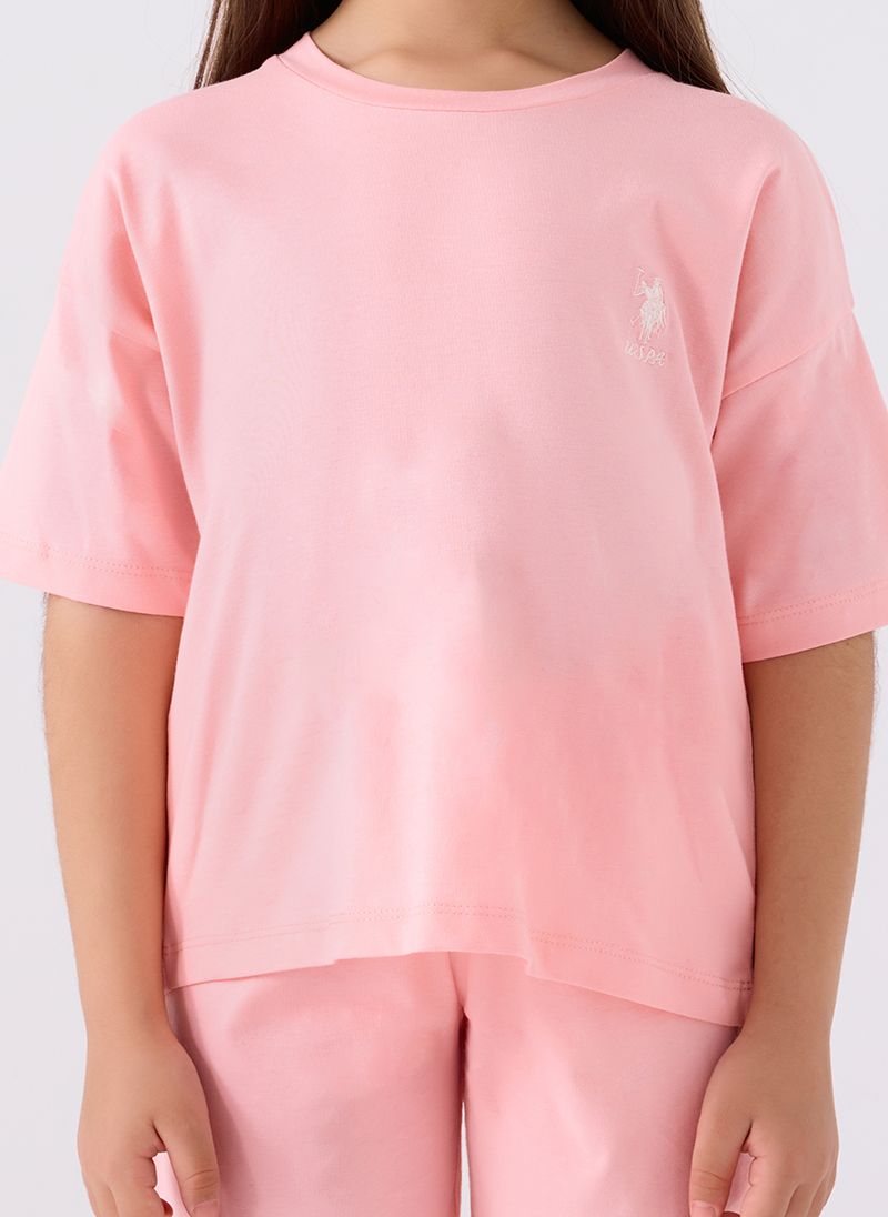 U.S. Polo Assn. Girls Pink Bermuda Set