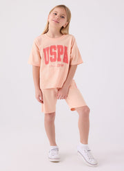 U.S. Polo Assn. Girls Orange Bermuda Set