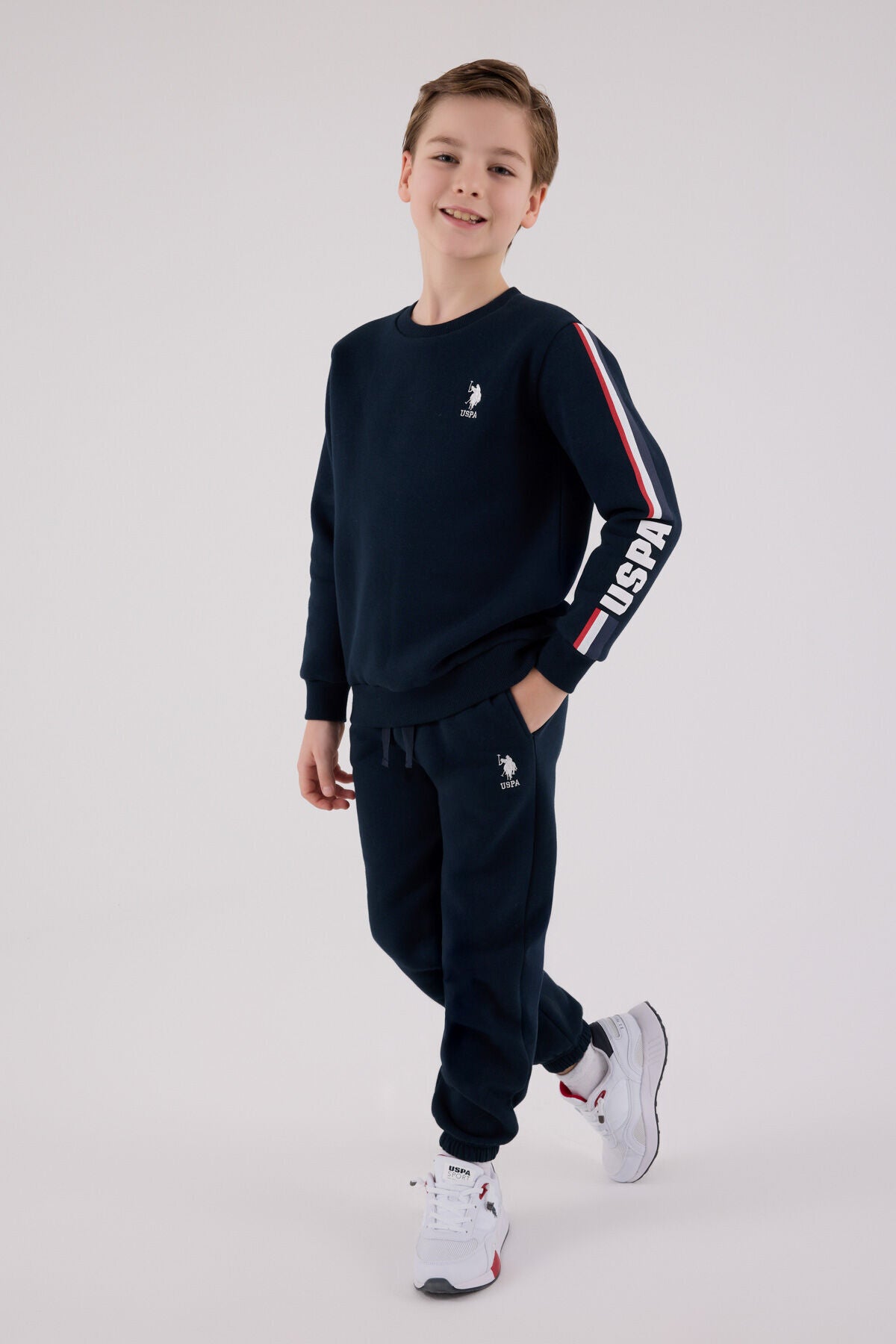 U.S. Polo Assn. Boys Navy Jumpsuit Set