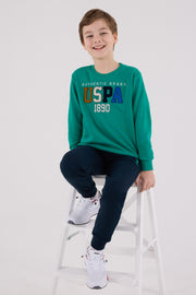 U.S. Polo Assn. Boys Forest Green Jumpsuit Set