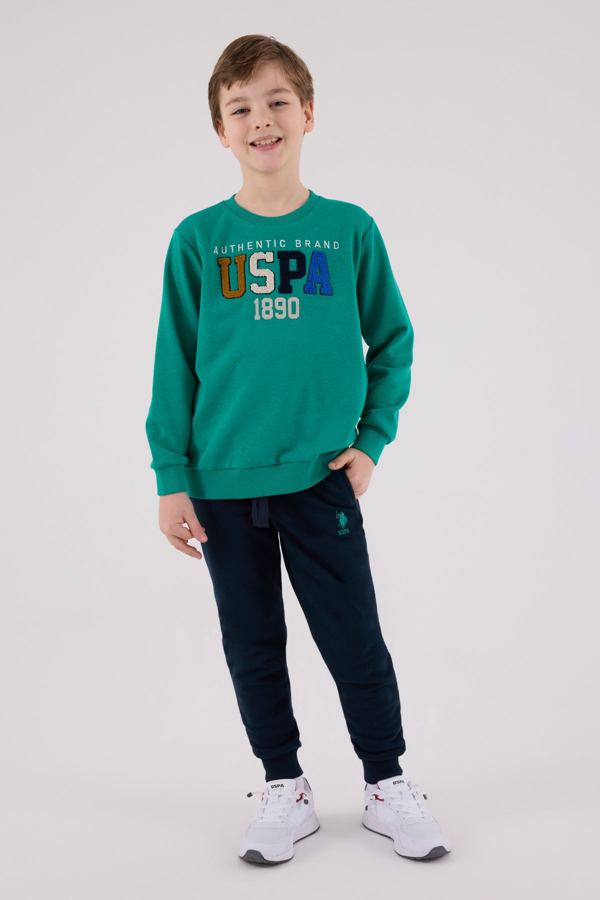 U.S. Polo Assn. Boys Forest Green Jumpsuit Set