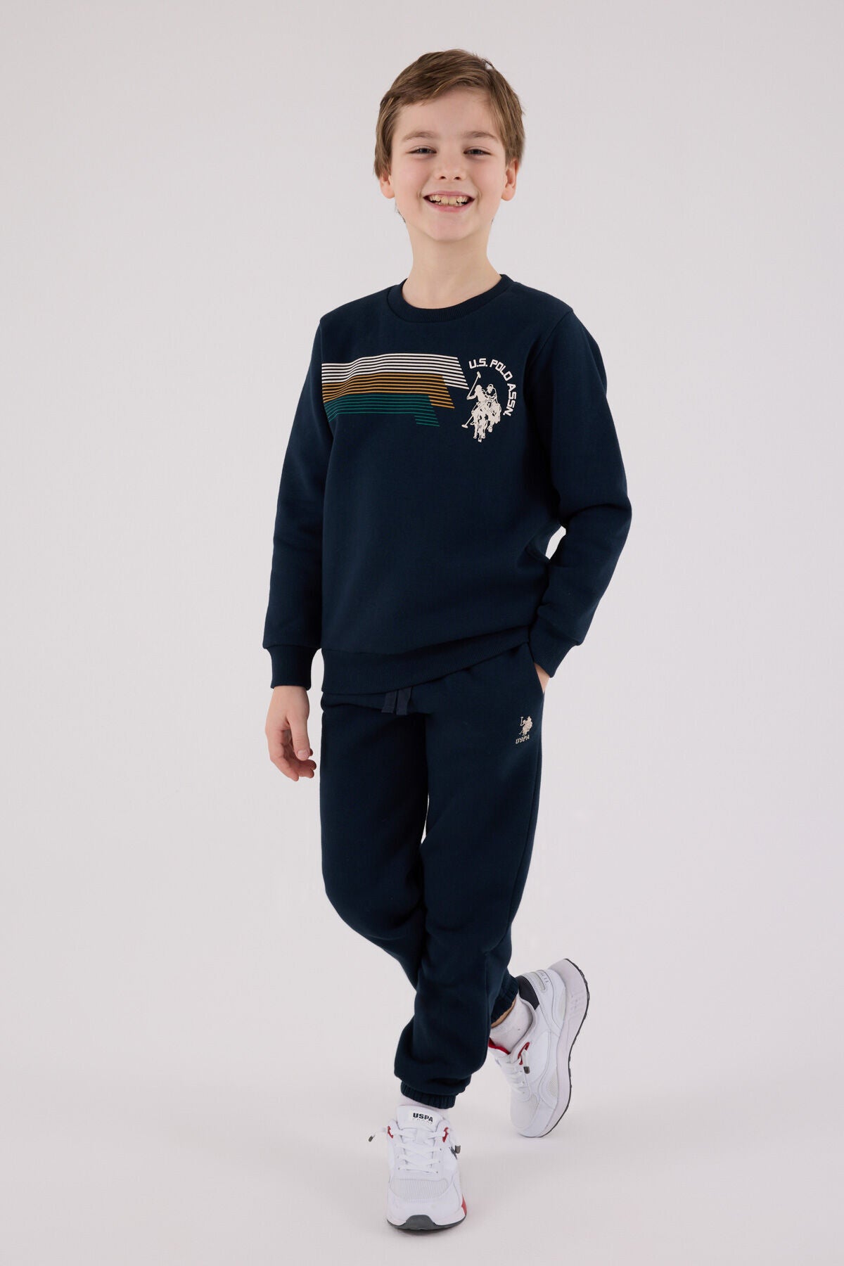 U.S. Polo Assn. Boys Navy Jumpsuit Set