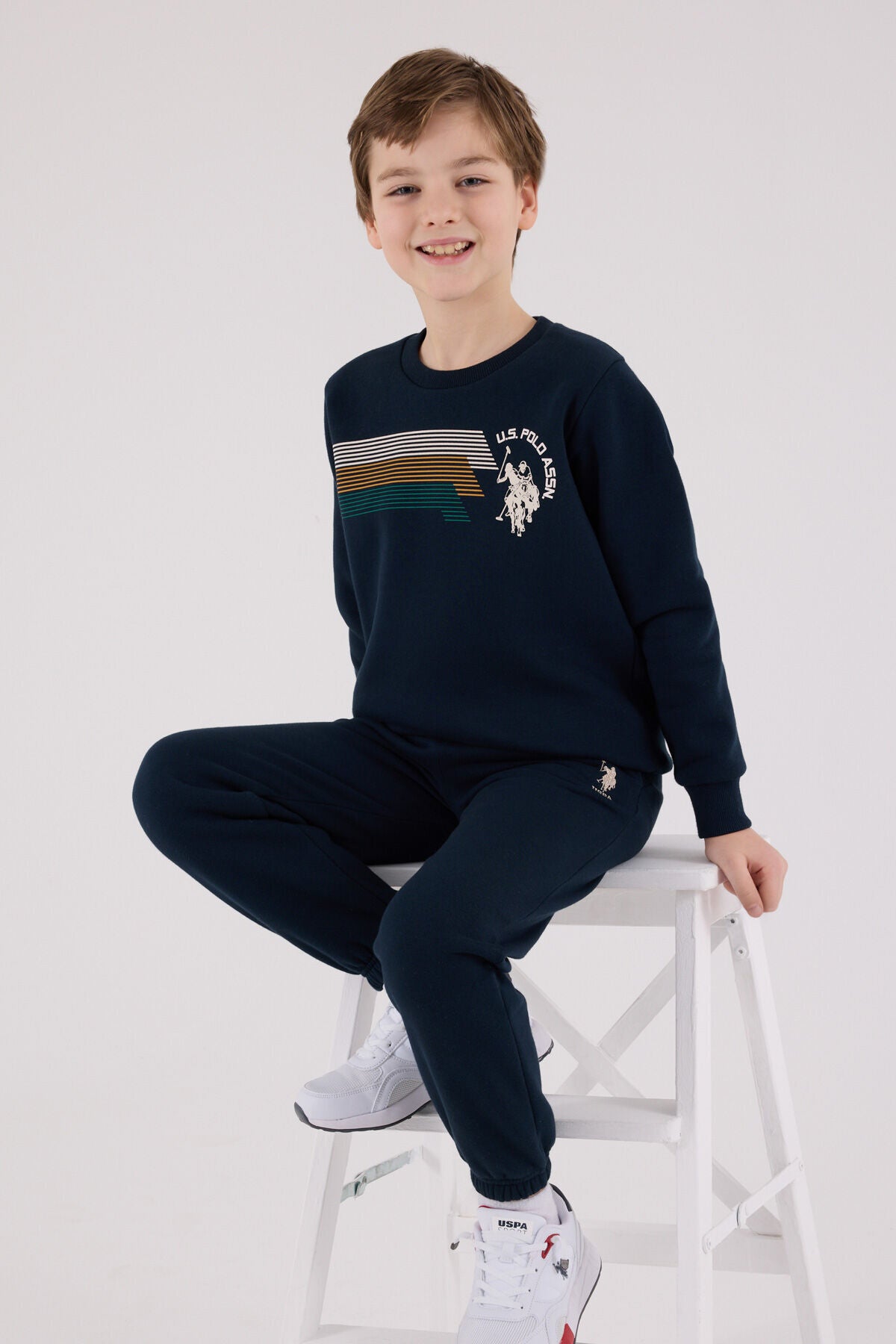 U.S. Polo Assn. Boys Navy Jumpsuit Set