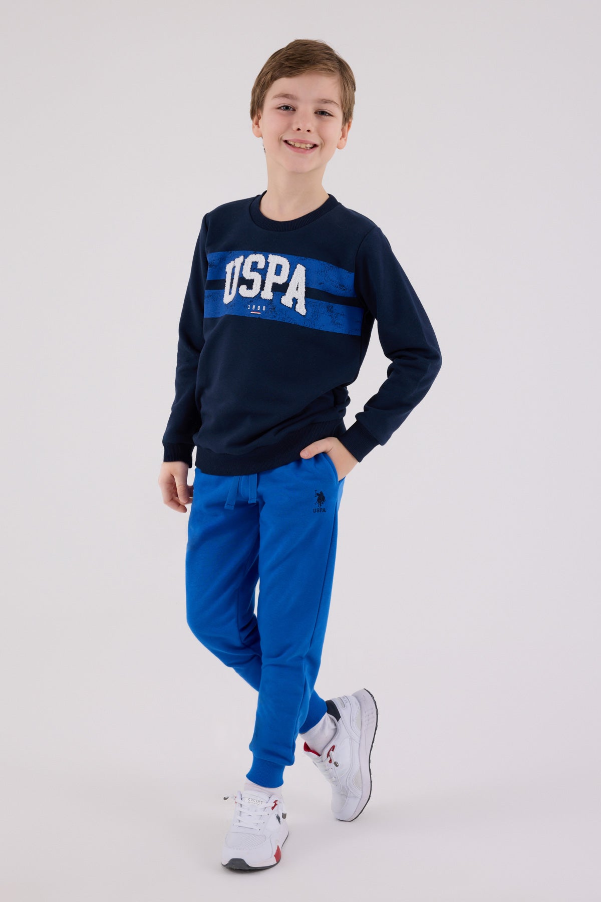 U.S. Polo Assn. Boys Navy Jumpsuit Set