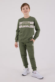 U.S. Polo Assn. Boys Khaki Jumpsuit Set