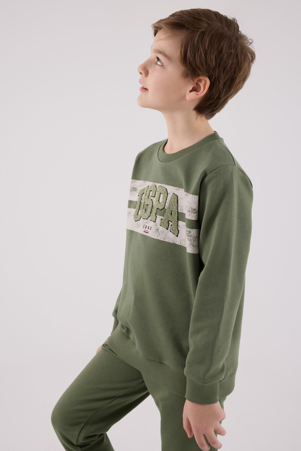 U.S. Polo Assn. Boys Khaki Jumpsuit Set