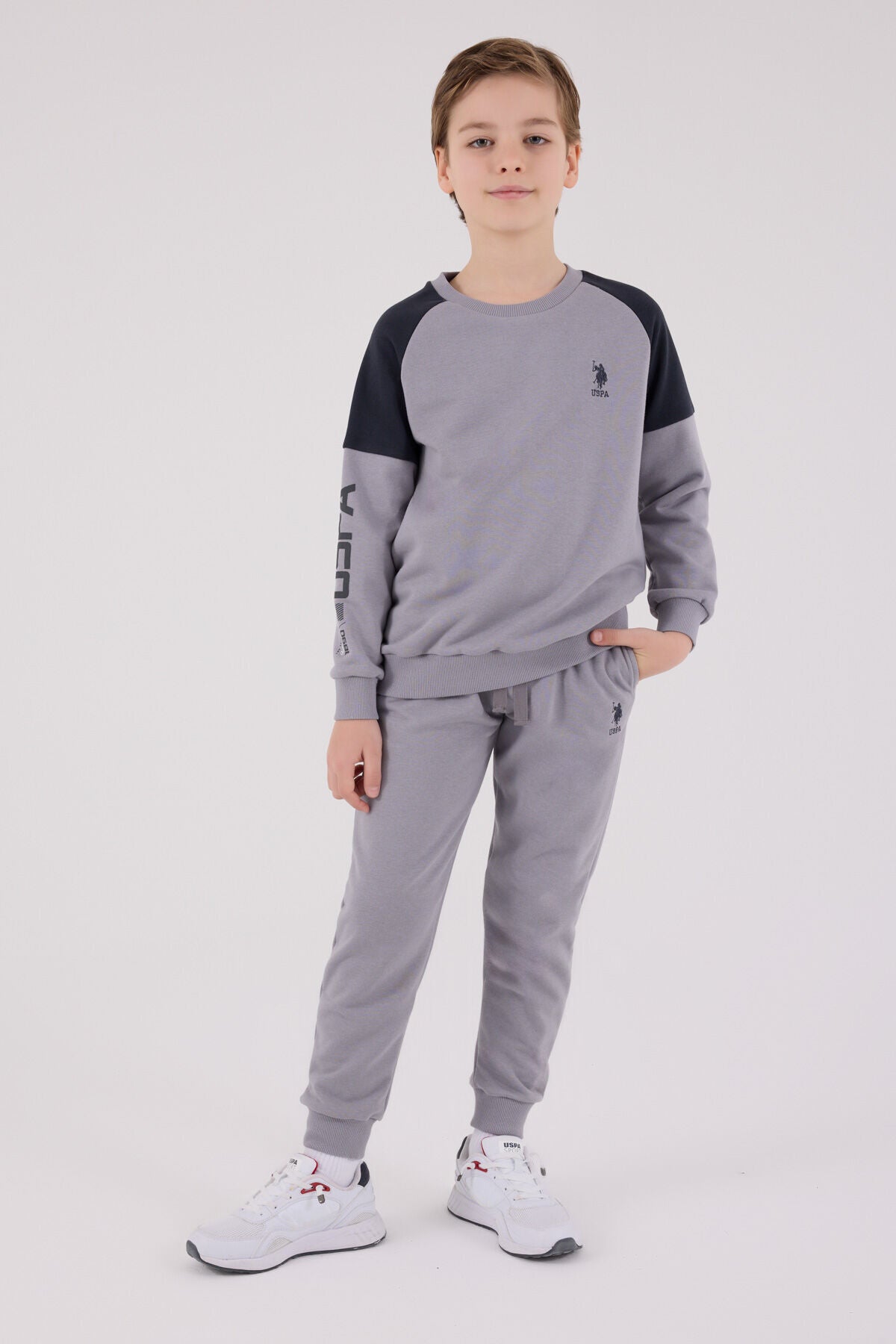 U.S. Polo Assn Boys Grey Tracksuit Set