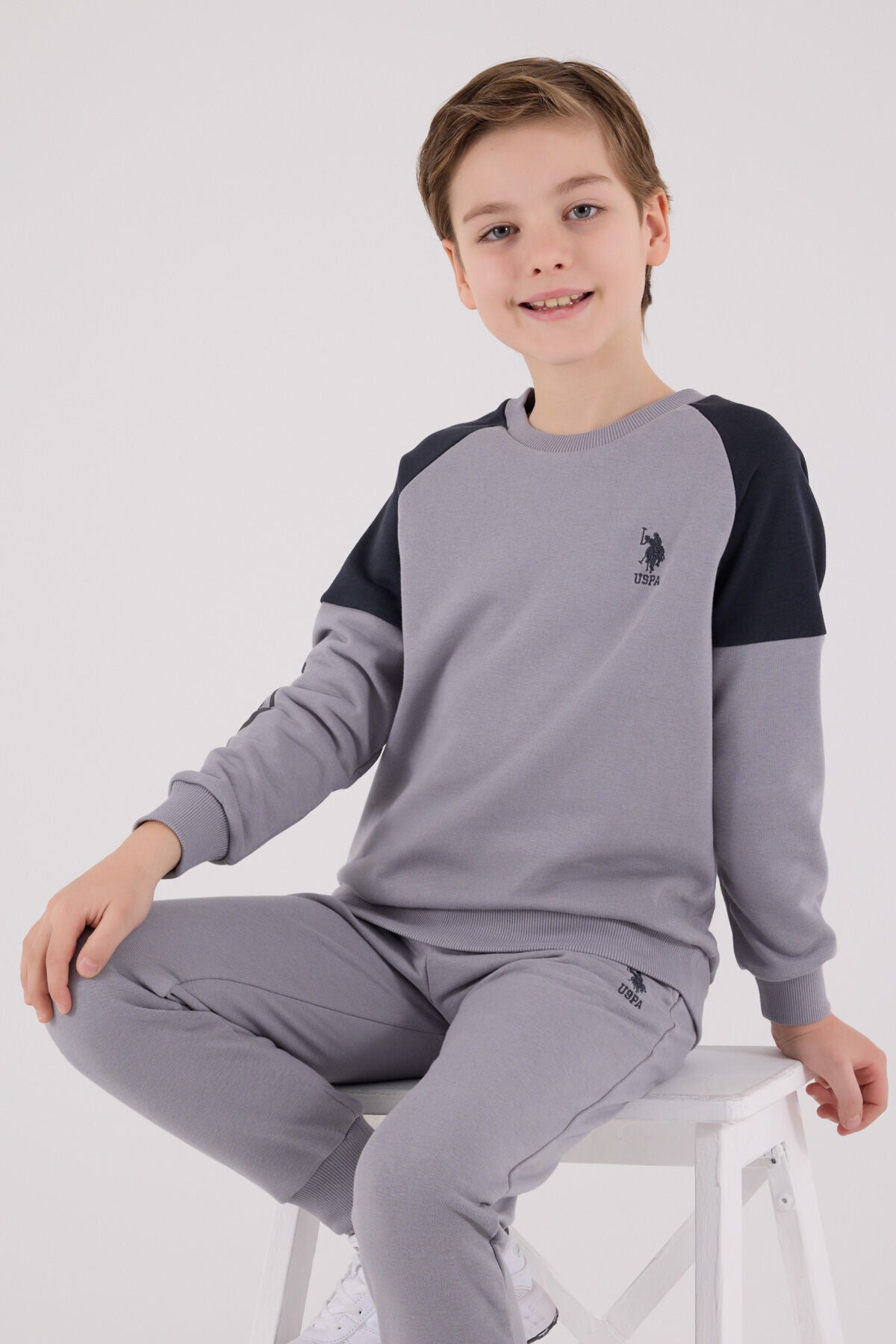 U.S. Polo Assn Boys Grey Tracksuit Set