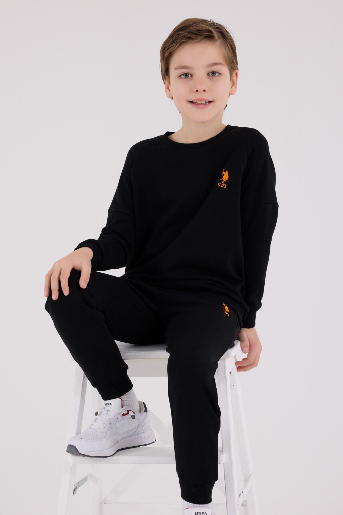 U.S. Polo Assn Boys Black Tracksuit Set