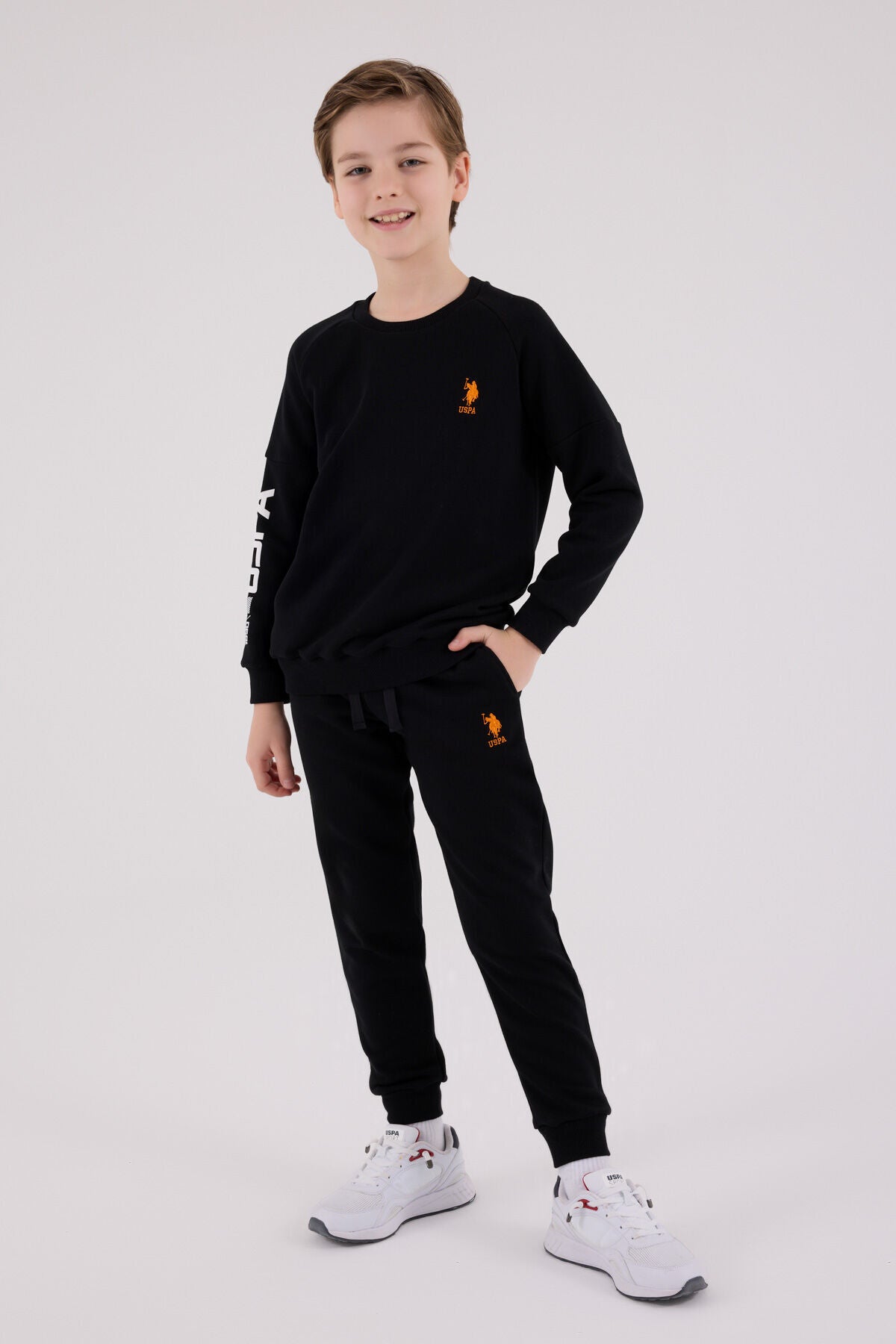 U.S. Polo Assn Boys Black Tracksuit Set